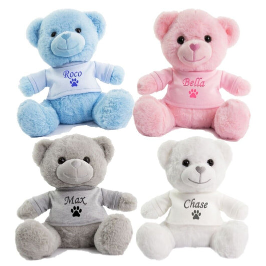 Personalised Name Pet Dog Paw Teddy Bear Puppy Scent Comfort Toy Comforter Cat